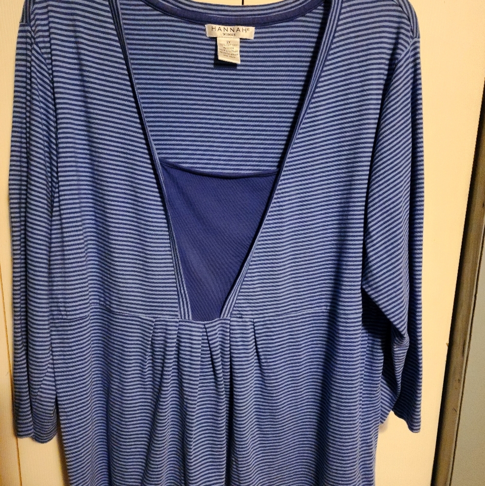 Hannah blue stripe shirt